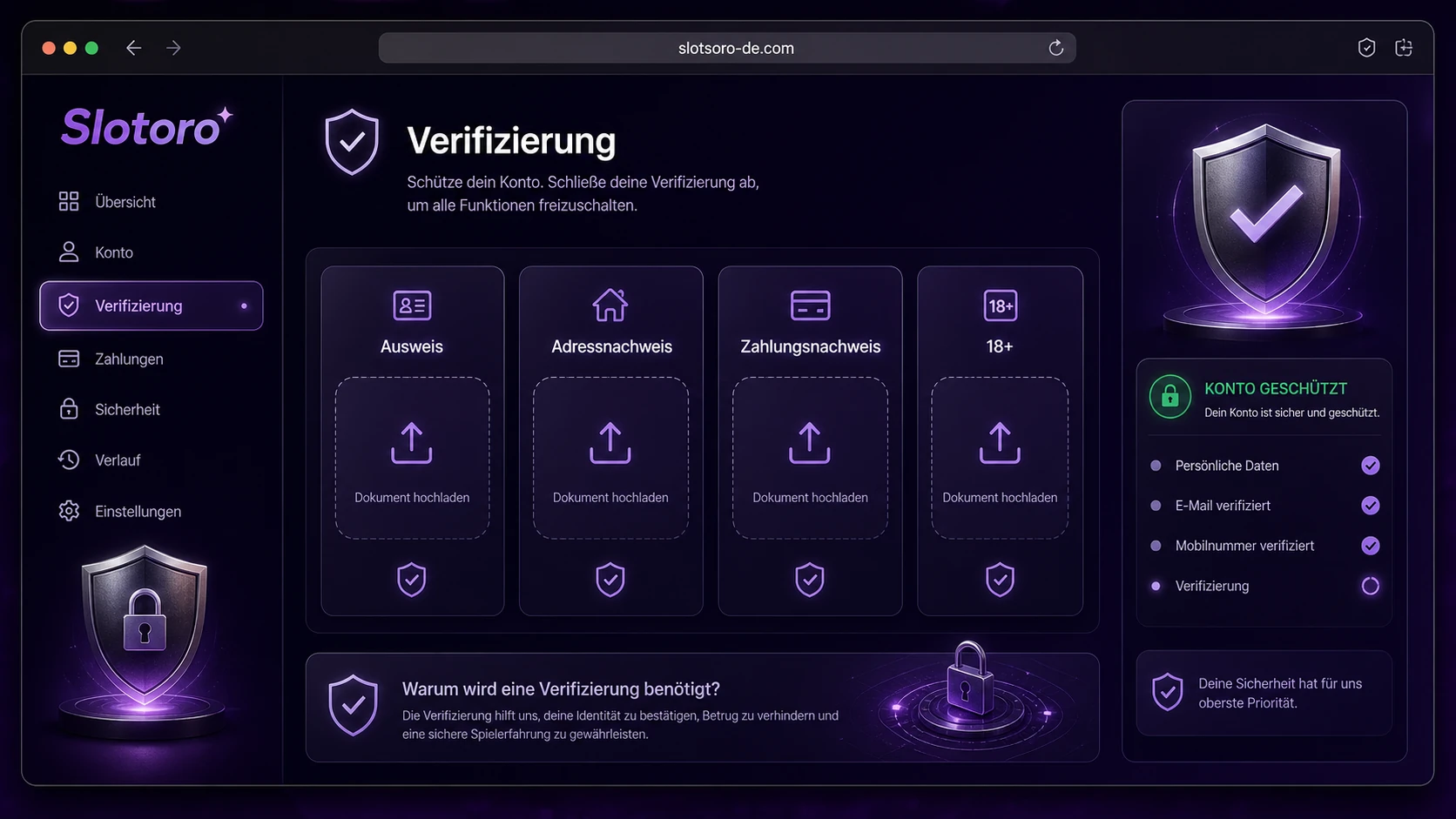 Verifizierung nach der Registrierung
